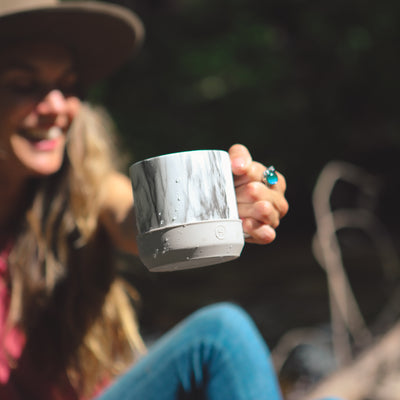 White Marble Camp Mug - Eucalyptus 10 OZ