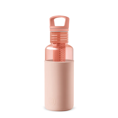 Clear Reusable Water Bottles With Infuser - Peachy Orange 20 oz