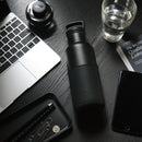 Black-Ink Black 16 Oz, HYDY - Water bottles, 18/8 (304) Stainless Steel, BPA Free, Reusable