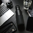 Black-Ink Black 16 Oz, HYDY - Water bottles, 18/8 (304) Stainless Steel, BPA Free, Reusable