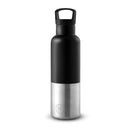 Black-Stainless natural silver 20 Oz, HYDY - Water bottles, 18/8 (304) Stainless Steel, BPA Free, Reusable