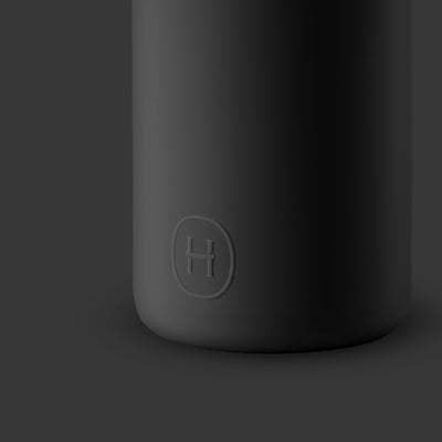 Black-Ink Black 16 Oz, HYDY - Water bottles, 18/8 (304) Stainless Steel, BPA Free, Reusable