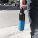 Black-Blue 20 Oz, HYDY - Water bottles, 18/8 (304) Stainless Steel, BPA Free, Reusable