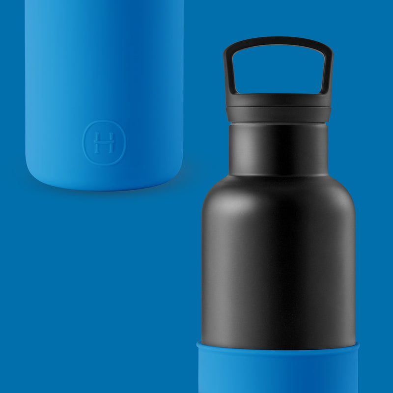 Black-Blue 20 Oz, HYDY - Water bottles, 18/8 (304) Stainless Steel, BPA Free, Reusable