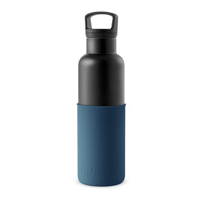 Black-Navy Blue 20 Oz, HYDY - Water bottles, 18/8 (304) Stainless Steel, BPA Free, Reusable