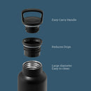 Black-Navy Blue 20 Oz, HYDY - Water bottles, 18/8 (304) Stainless Steel, BPA Free, Reusable