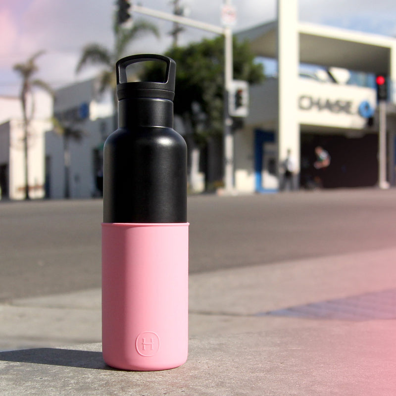 Black-Rose Pink 20 Oz, HYDY - Water bottles, 18/8 (304) Stainless Steel, BPA Free, Reusable