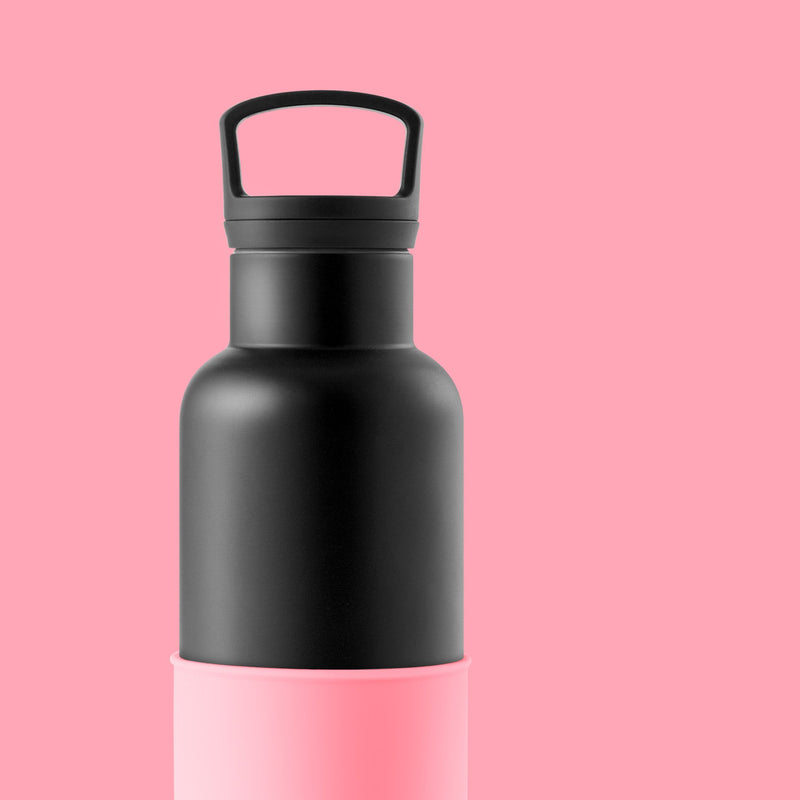 Black-Rose Pink 20 Oz, HYDY - Water bottles, 18/8 (304) Stainless Steel, BPA Free, Reusable