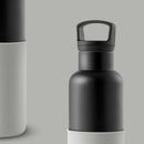 Black-Cloudy Grey 20 Oz, HYDY - Water bottles, 18/8 (304) Stainless Steel, BPA Free, Reusable