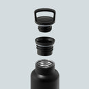 Black-Stainless natural silver 20 Oz, HYDY - Water bottles, 18/8 (304) Stainless Steel, BPA Free, Reusable