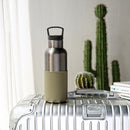 Titanium grey-Army Green 16 Oz, HYDY - Water bottles, 18/8 (304) Stainless Steel, BPA Free, Reusable