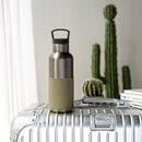 Titanium grey-Army Green 16 Oz, HYDY - Water bottles, 18/8 (304) Stainless Steel, BPA Free, Reusable
