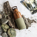 Wood Grain-Army Green 16 Oz, HYDY - Water bottles, 18/8 (304) Stainless Steel, BPA Free, Reusable