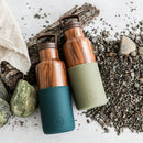 Wood Grain-Peacock Green 16 Oz, HYDY - Water bottles, 18/8 (304) Stainless Steel, BPA Free, Reusable