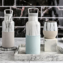 White Marble-Cumulus 16 Oz, HYDY - Water bottles, 18/8 (304) Stainless Steel, BPA Free, Reusable