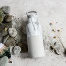 White Marble-Cloudy Grey 16 Oz, HYDY - Water bottles, 18/8 (304) Stainless Steel, BPA Free, Reusable