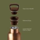 Bronze Gold-Seaweed Green 20 Oz, HYDY - Water bottles, 18/8 (304) Stainless Steel, BPA Free, Reusable
