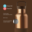 Bronze Gold-Mocha 20 Oz, HYDY - Water bottles, 18/8 (304) Stainless Steel, BPA Free, Reusable