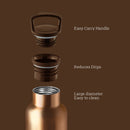 Bronze Gold-Mocha 20 Oz, HYDY - Water bottles, 18/8 (304) Stainless Steel, BPA Free, Reusable