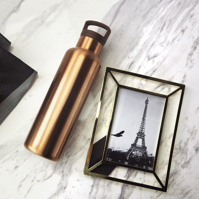 Bronze Gold 20 Oz, HYDY - Water bottles, 18/8 (304) Stainless Steel, BPA Free, Reusable