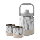 White Marble Outdoor Jug and Camp Mug Set