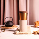 Bronze Gold Travel Mug - Eucalyptus 15 Oz