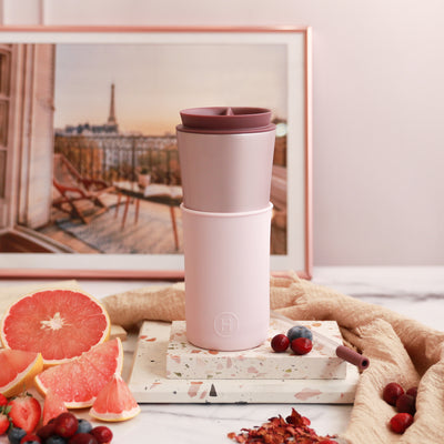 Pearl Pink Travel Mug - Cherry Blossoms 15 Oz