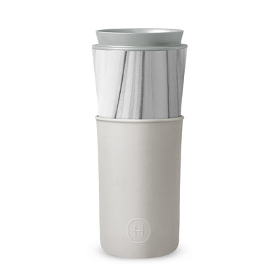 White Marble Travel Mug - Cloudy Grey 15 Oz