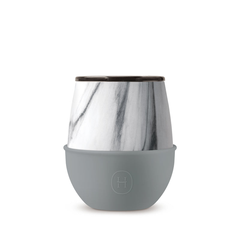 White Marble Tumbler-Fjord 8 OZ, HYDY - Water bottles, 18/8 (304) Stainless Steel, BPA Free, Reusable