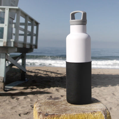 White-Midnight Black 20 Oz, HYDY - Water bottles, 18/8 (304) Stainless Steel, BPA Free, Reusable