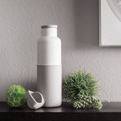 White-Cloudy Grey 20 Oz, HYDY - Water bottles, 18/8 (304) Stainless Steel, BPA Free, Reusable