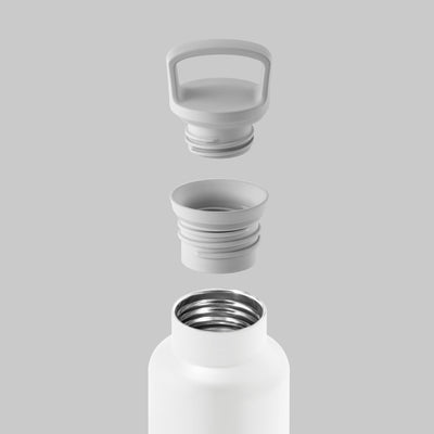 White-Cloudy Grey 20 Oz, HYDY - Water bottles, 18/8 (304) Stainless Steel, BPA Free, Reusable