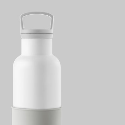 White-Cloudy Grey 20 Oz, HYDY - Water bottles, 18/8 (304) Stainless Steel, BPA Free, Reusable