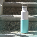 White-Arctic blue 20 Oz, HYDY - Water bottles, 18/8 (304) Stainless Steel, BPA Free, Reusable