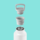 White-Arctic blue 20 Oz, HYDY - Water bottles, 18/8 (304) Stainless Steel, BPA Free, Reusable