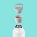 White-Arctic blue 20 Oz, HYDY - Water bottles, 18/8 (304) Stainless Steel, BPA Free, Reusable