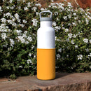 White-Pumpkin Orange 20 Oz, HYDY - Water bottles, 18/8 (304) Stainless Steel, BPA Free, Reusable