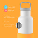 White-Pumpkin Orange 20 Oz, HYDY - Water bottles, 18/8 (304) Stainless Steel, BPA Free, Reusable