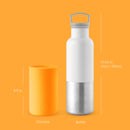 White-Pumpkin Orange 20 Oz, HYDY - Water bottles, 18/8 (304) Stainless Steel, BPA Free, Reusable