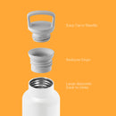White-Pumpkin Orange 20 Oz, HYDY - Water bottles, 18/8 (304) Stainless Steel, BPA Free, Reusable