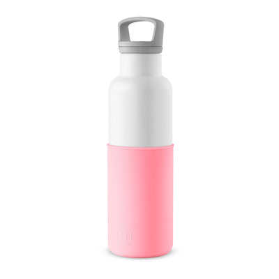 White-Rose pink 20 Oz, HYDY - Water bottles, 18/8 (304) Stainless Steel, BPA Free, Reusable