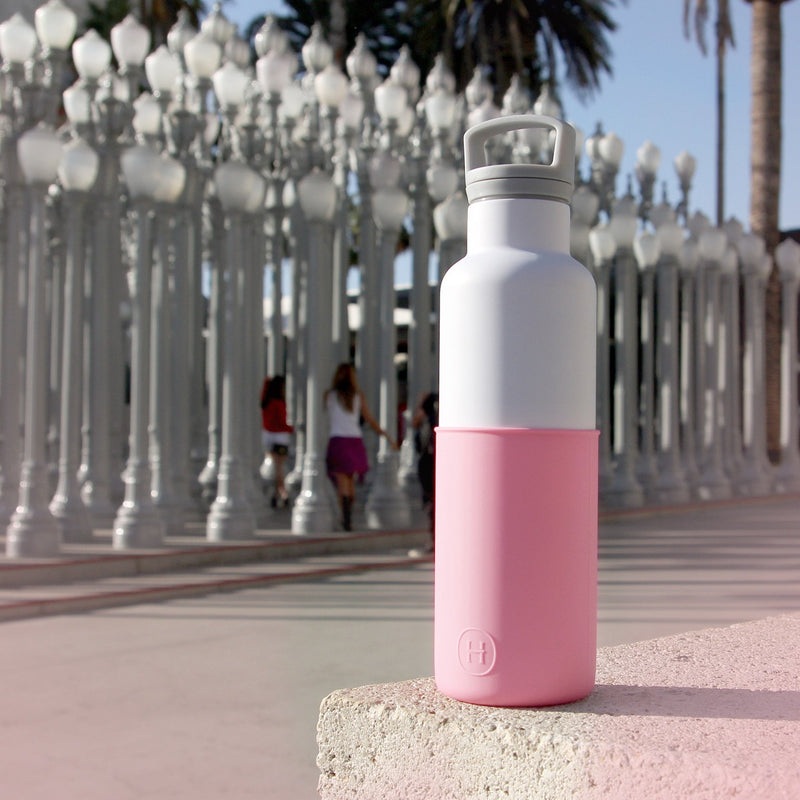 White-Rose pink 20 Oz, HYDY - Water bottles, 18/8 (304) Stainless Steel, BPA Free, Reusable