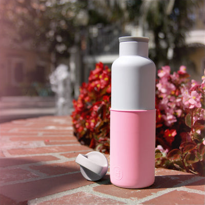 White-Rose pink 20 Oz, HYDY - Water bottles, 18/8 (304) Stainless Steel, BPA Free, Reusable