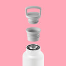 White-Rose pink 20 Oz, HYDY - Water bottles, 18/8 (304) Stainless Steel, BPA Free, Reusable
