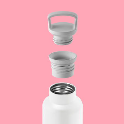 White-Rose pink 20 Oz, HYDY - Water bottles, 18/8 (304) Stainless Steel, BPA Free, Reusable