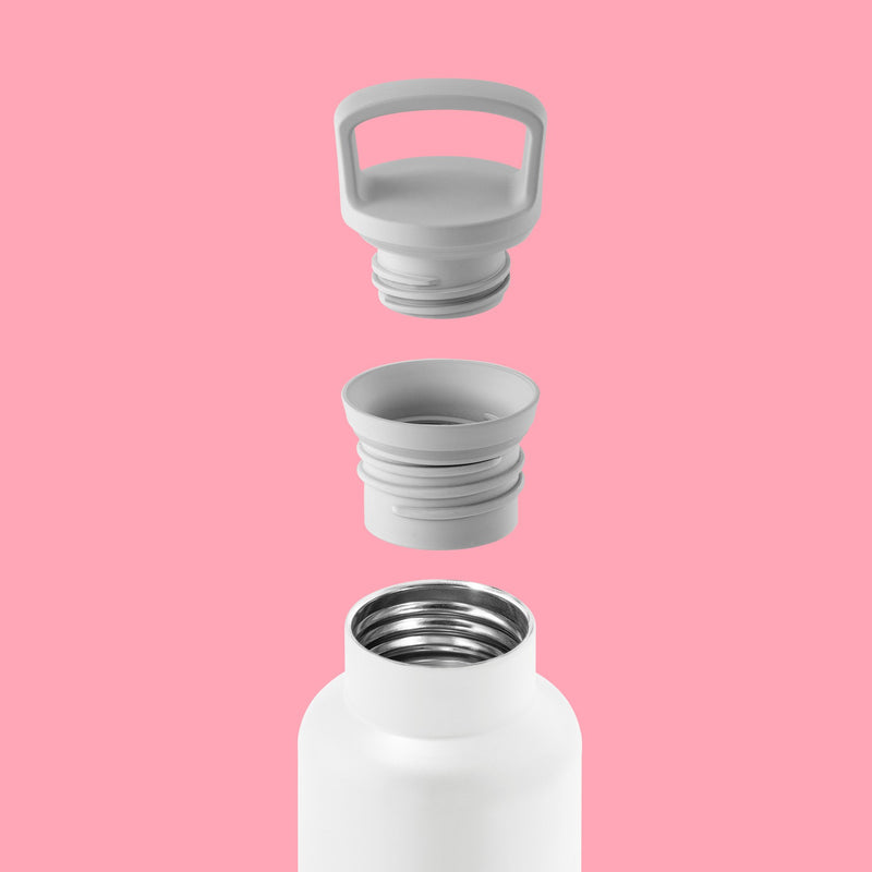 White-Rose pink 20 Oz, HYDY - Water bottles, 18/8 (304) Stainless Steel, BPA Free, Reusable