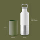 White-Seaweed Green 20 Oz, HYDY - Water bottles, 18/8 (304) Stainless Steel, BPA Free, Reusable