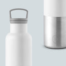 White-Stainless natural silver 20 Oz, HYDY - Water bottles, 18/8 (304) Stainless Steel, BPA Free, Reusable